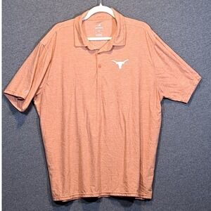 Antigua Mens Texas Longhorns Performance Polo Shirt XL Burnt Orange Heathered